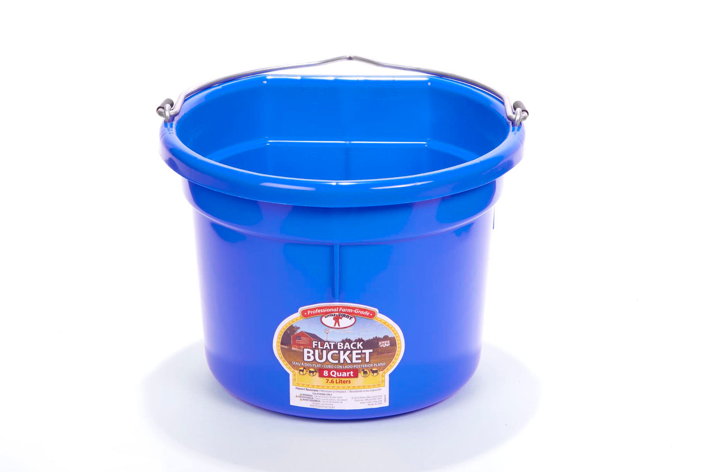 Bucket - Flat Back -Plastic - 8 qt