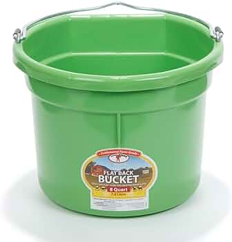 Bucket - Flat Back -Plastic - 8 qt