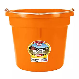 Bucket - Flat Back Plastic - 20qt