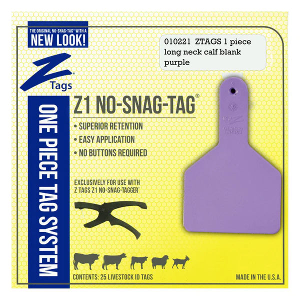 Z Tags One Piece Calf - 25pk