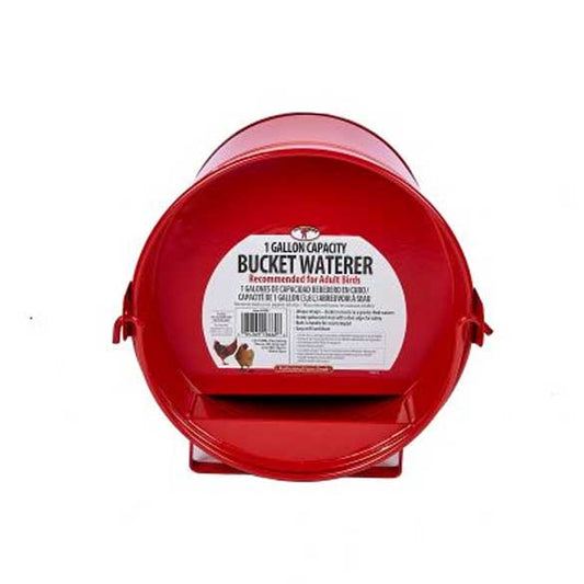 Red Painted Galvanized Waterer - 1 Gal