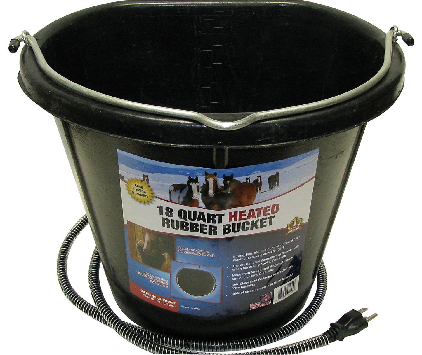 Heated Rubber Flat Back Bucket