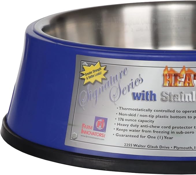 Heated Bowl - 5.5qt Blue with stainless steel insert