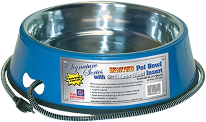 Heated Bowl - 5.5qt Blue with stainless steel insert