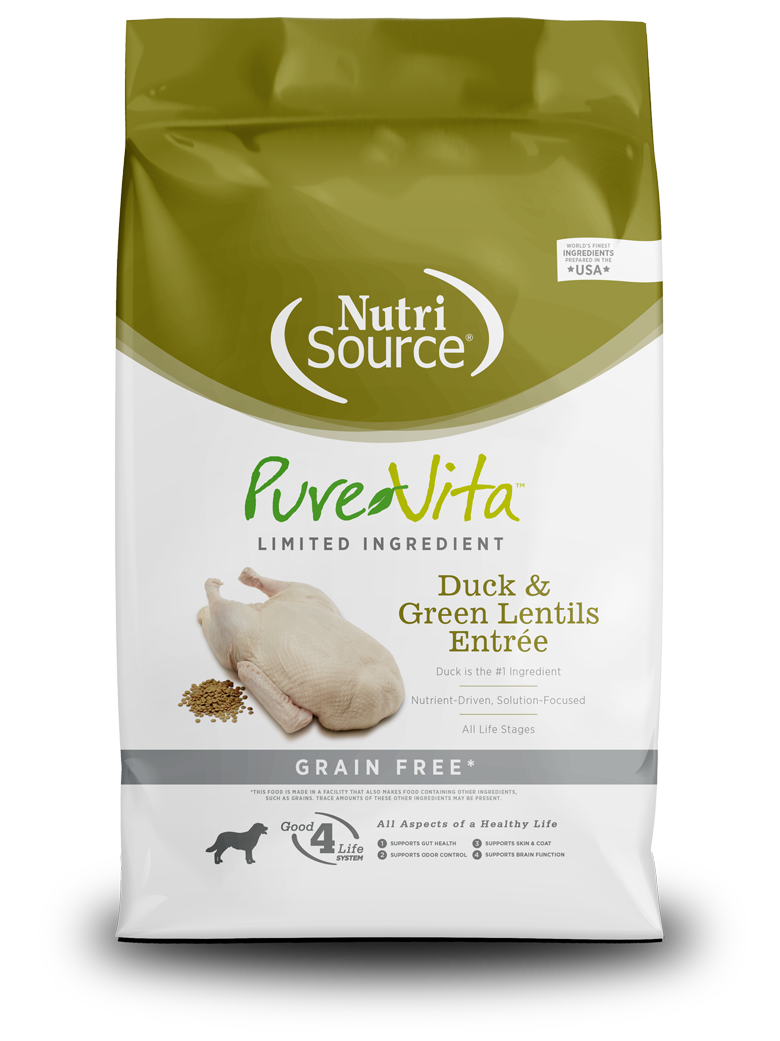 Pure Vita Grain Free Duck & Green Lentils - 25lb