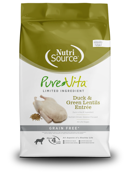 Pure Vita Grain Free Duck & Green Lentils - 25lb