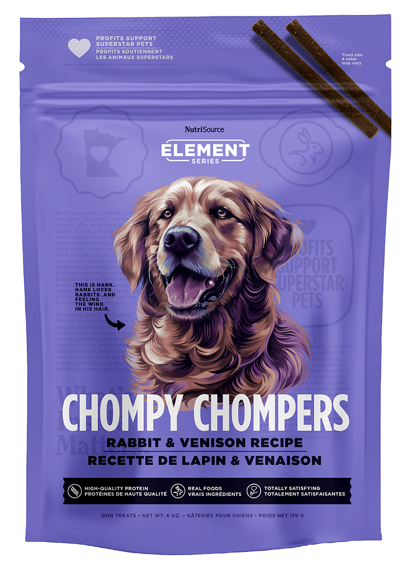 Nutri Source Element Series - Rabbit & Venison Chompy Chompers 6oz