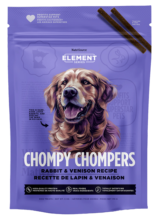 Nutri Source Element Series - Rabbit & Venison Chompy Chompers 6oz