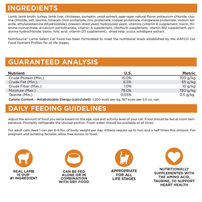 Grain Free Lamb Select Cat Recipe