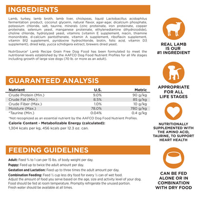 Grain Free Lamb Wet Dog Food